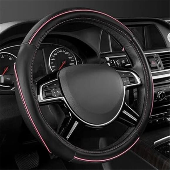 Colour Piping Leather Universal Fit Steering Wheel Cover, fit for 14.5-15 inches - Picture 7 of 7